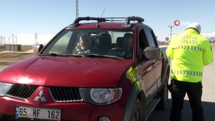 Van’da helikopter destekli trafik denetimi