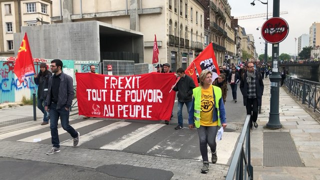 1er mai à Rennes, défilé dans le centre-ville