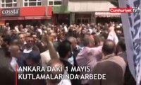 Ankara'daki 1 Mayıs kutlamalarında arbede