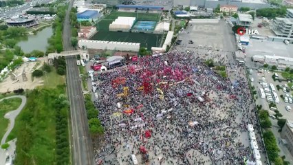 Bakırköy miting alanındaki kutlamalar havadan görüntülendi