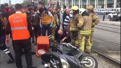 Motosiklet ile Tramvay Çarpıştı: 1 Yaralı