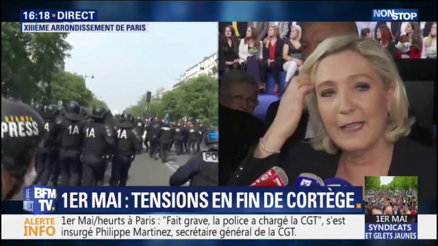 Marine Le Pen: Le gouvernement porte exclusivement la responsabilité des violences qui se déroulent aujourd'hui