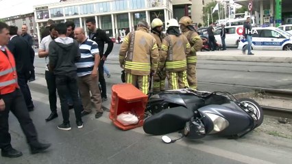 Güngören’de Motosikletli Kuryeye Tramvay Çarptı