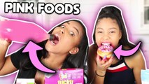 WE ONLY ATE PINK FOODS FOR 24 HOURS CHALLENGE!!