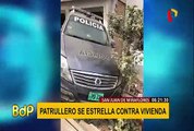 SJM: patrullero perdió el control y se estrelló contra una casa