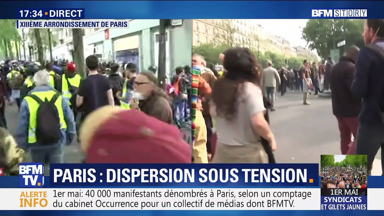 1er mai: Tensions en fin de cortège (2/3)