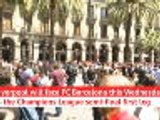 Liverpool fans take over Barcelona city centre