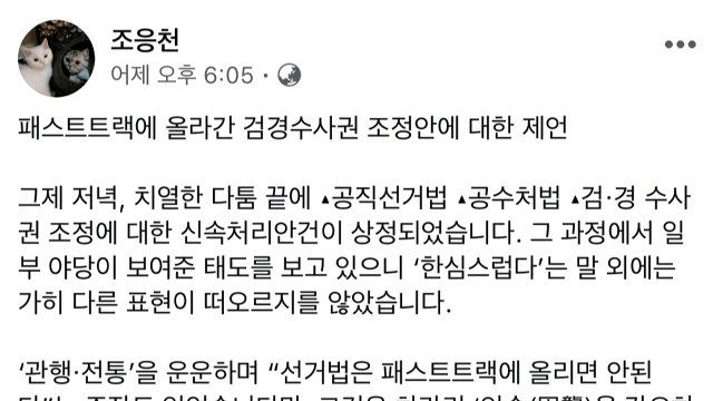 조응천 검경 수사권 조정안 반대...사보임도 받아들일 것 / YTN