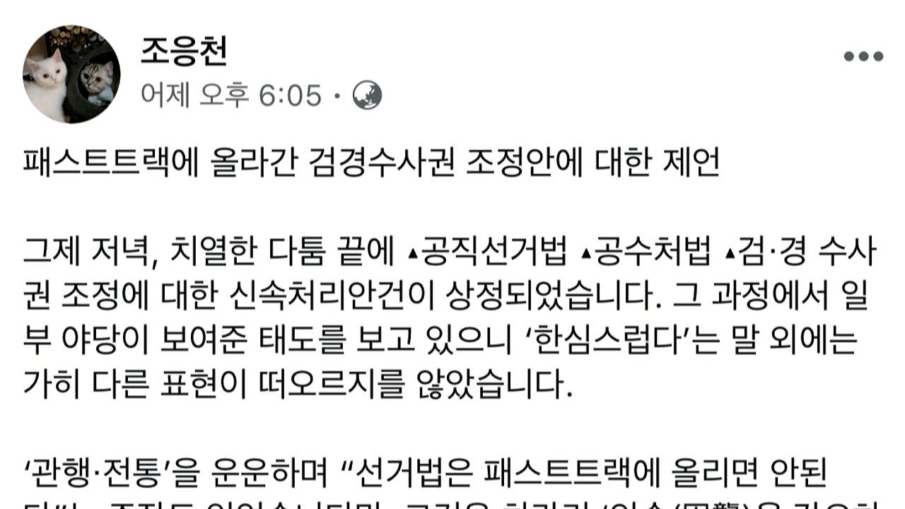 조응천 "검경 수사권 조정안 반대...사보임도 받아들일 것" / YTN