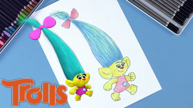 How To Draw And Color Smidge From Trolls fll mvie DIY Drawing Kids Craft Ideas Crafty Kids