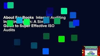 About For Books  Internal Auditing in Plain English: A Simple Guide to Super Effective ISO Audits