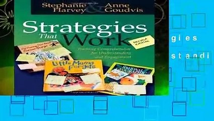 About For Books  Strategies That Work: Teaching Comprehension for Understanding and Engagement