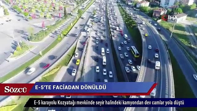 E-5’te faciadan dönüldü! Dev camlar bir anda yola savrulunca…