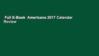 Full E-Book  Americana 2017 Calendar  Review