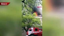 Abhazya'da ortaokulda korkutan yangın