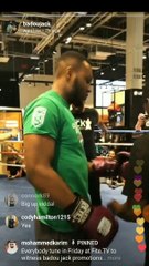 Viddal Riley's public workout for his main event fight in Dubai for "Knockout Night"