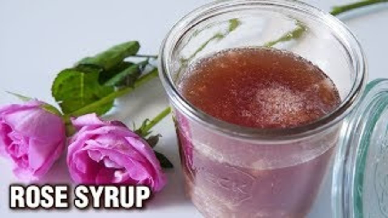 Homemade Rose Syrup - How To Make Rose Syrup - Rose Syrup Recipe - Quick & Healthy Syrup - Smita