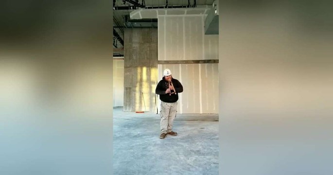 Construction Worker Creates Hauntingly Beautiful Sounds With Flute