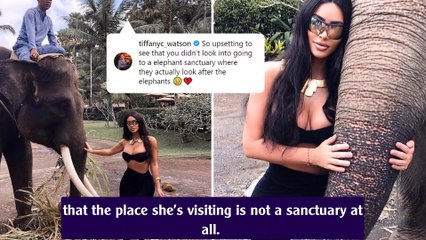 Kim Kardashian Poses With Elephants At 'Sanctuary' And The Internet Is Mad