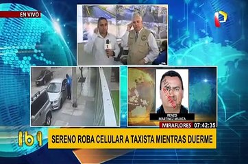 Download Video: Miraflores: despiden y denuncian a sereno que robo celular a taxista