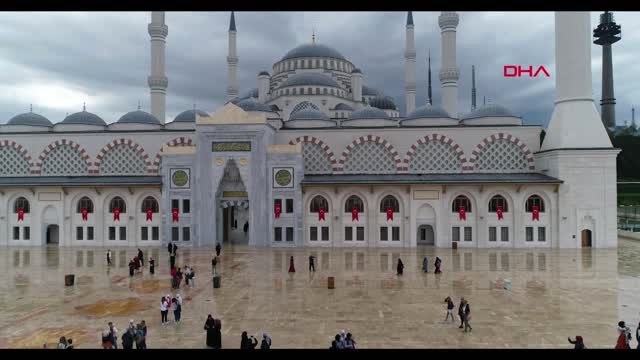 İstanbul-Resmi Açılışı Yarın Yapılacak Çamlıca Camii Havadan Görüntülendi