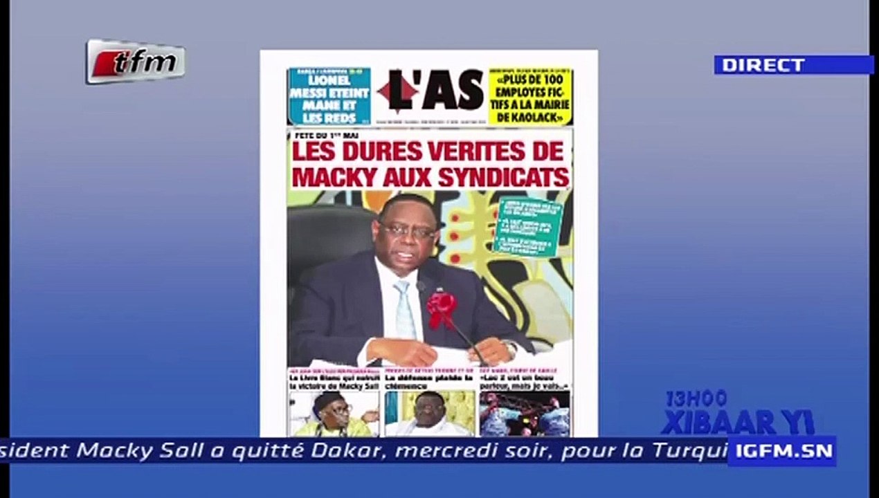 REPLAY - Revue de Presse - Pr : EL HADJ ASSANE GUEYE - 02 Mai 2019