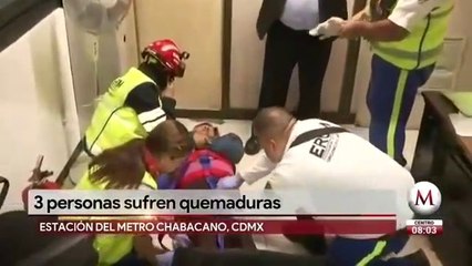 Corto circuito en Metro Chabacano deja quemaduras a usuarios