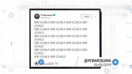 كرة قدم: دوري أبطال أوروبا: تواصل اجتماعي- ميسي يبلغ عتبة الـ600 هدف مع برشلونة بركلة حرة رائعة