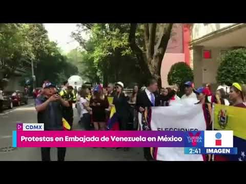 Protestas en Embajada de Venezuela en México | Noticias con Yuriria Sierra