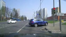 Russian Cyclist Collides with a Car