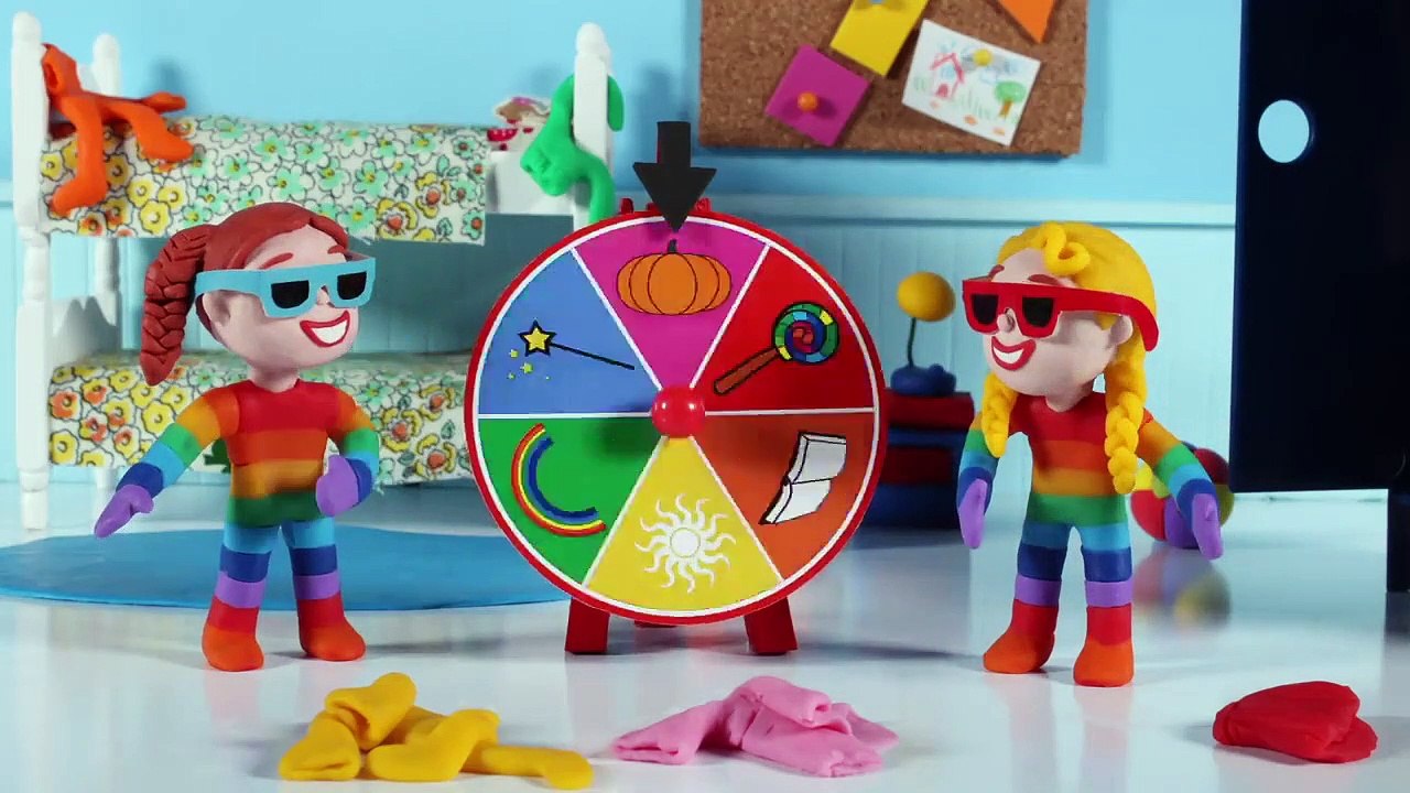 KIDS PLAYING WITH RAINBOW COLORS  PLAY DOH CARTOONS FOR KIDS