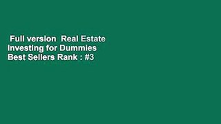 Full version  Real Estate Investing for Dummies  Best Sellers Rank : #3