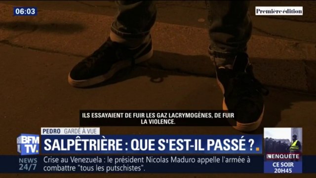 Ils essayaient de fuir les gaz lacrymogènes, de fuir la violence. Pedro, gardé à vue raconte ce qu'il a vu à la Pitié-Salpêtrière