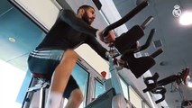 Karim Benzema trabaja en Valdebebas para recuperarse de su lesión