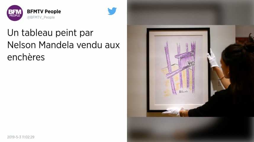 ⁣Un tableau signé Nelson Mandela vendu 112 575 dollars à New York