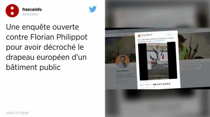 Florian Philippot visé par une enquête pour vol après avoir décroché un drapeau européen