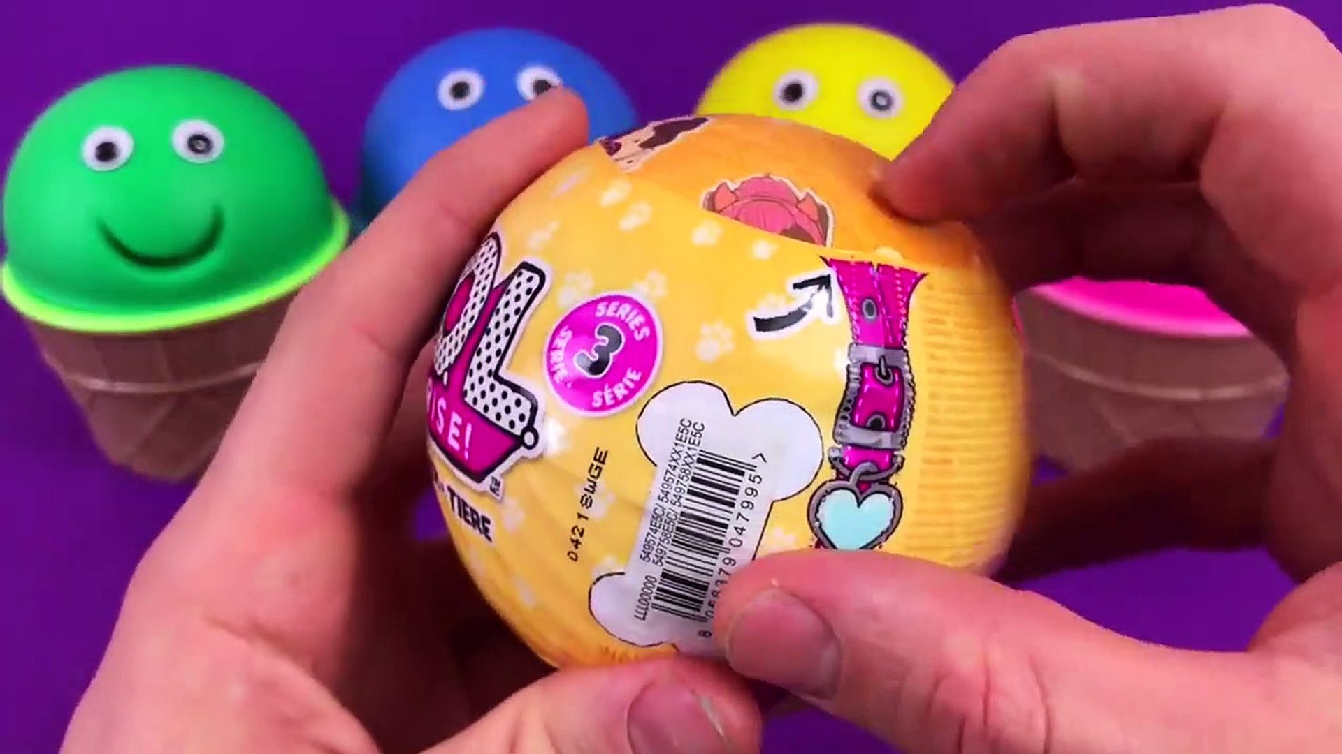 ⁣Doh Ice Cream Cups LOL Pets Toy Story Surprise Toys Learn Colors Trolls Kinder Surprise Eggs