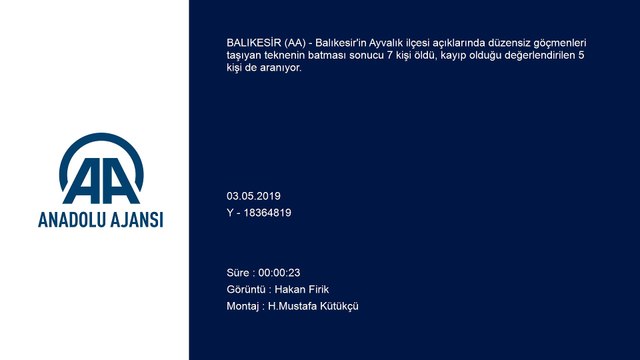 Düzensiz göçmenleri taşıyan tekne battı: 7 ölü - BALIKESİR