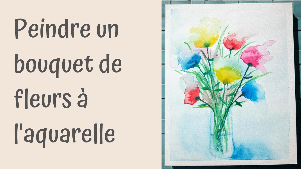 Toto Aquarelle Un Bouquet De Fleurs Colore Et Abstrait Video Dailymotion