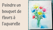 Toto aquarelle : Un bouquet de fleurs coloré et abstrait
