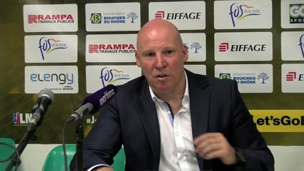 Eric Bartecheki coach du MSB Le Mans après la victoire contre Fos