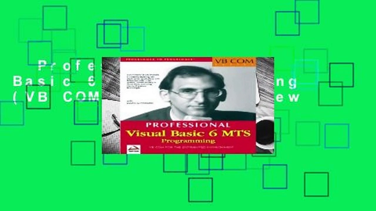 Professional Visual Basic 6 MTS Programming (VB COM series)  Review