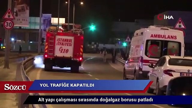 Altyapı çalışması sırasında doğalgaz ana boru hattı delindi