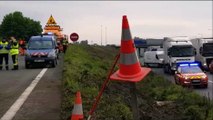 Sortie de route d'un poids lourd au niveau de l'Île Napoléon à Mulhouse