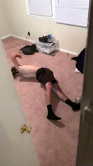 Scare Sends Boyfriend Sprawling