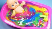 Numbers, Counting Baby Doll Colours Slime Bath Time For Children Kids Baby Hello Kitty Clay Slime