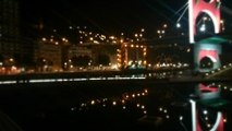 Bilbao ilumina el Puente de La Salve, junto al Guggenheim
