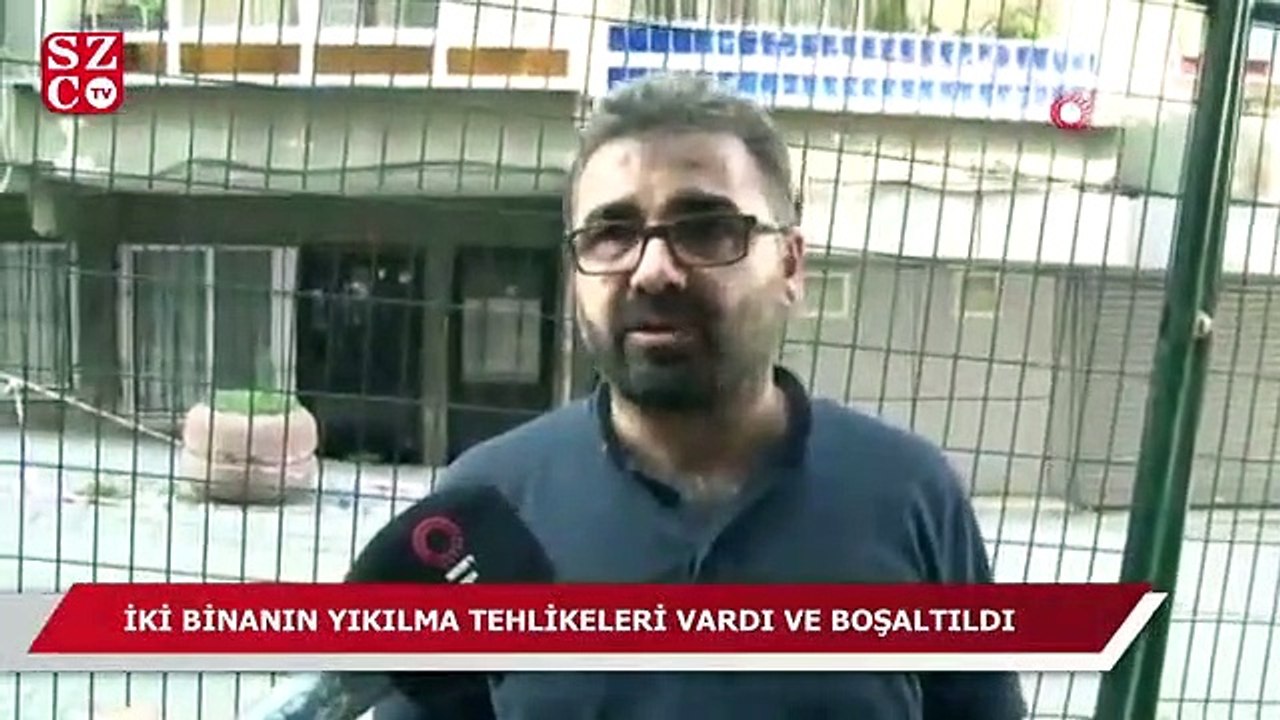 Bağcılar'da yıkılma tehlikesi bulunan bitişik iki bina boşaltıldı