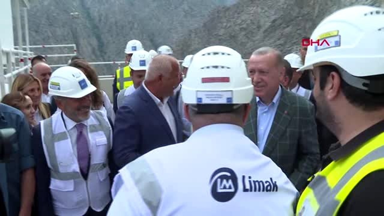ERDOĞAN ARTVİN YUSUFELİ BARAJI'NDA İNCELEMELEDE BULUNDU