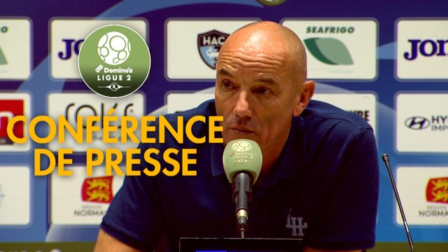 Conférence de presse Havre AC - Grenoble Foot 38 (3-1) : Paul LE GUEN (HAC) - Philippe HINSCHBERGER (GF38) - 2019/2020